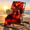 Demon Slayer Print Beach Towel Design, Soft, Lightweight. for Home Bathroom, Spa, Pool, Yoga, Surfing, Camping, Gift for Family, Friend