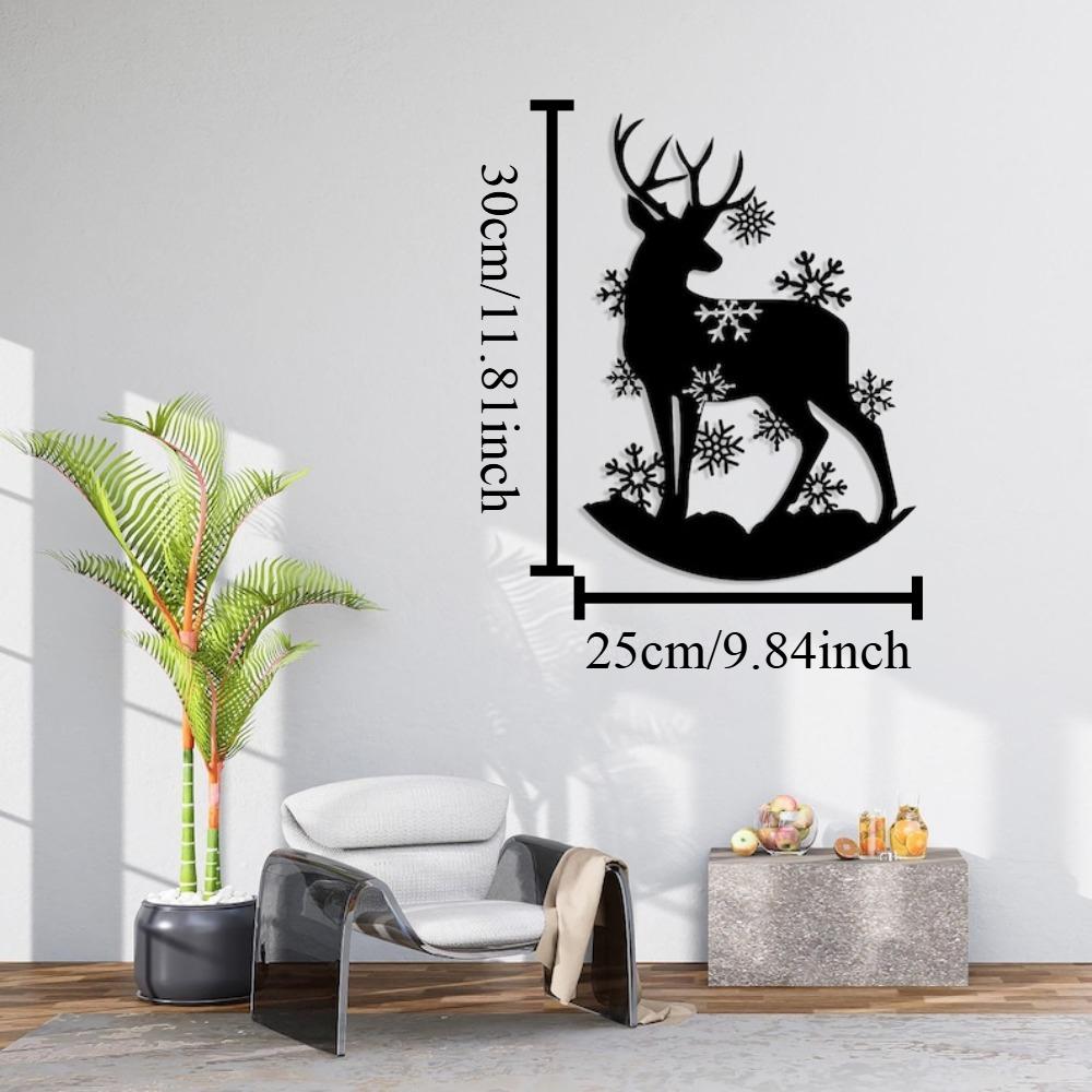 Handmade Deer Metal Wall Sculpture, Rustic Winter Home Decoration