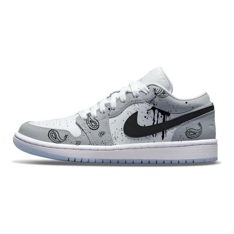 Jordan Air Jordan 1 Vintage Basketball Shoes Women's Low Top White/Gray DC0774-105(Team56-)