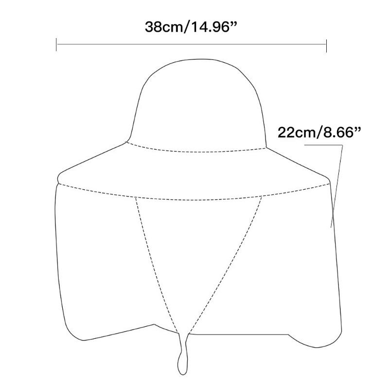 Unisex Outdoor Double Purpose Cap Large Brim Hat Sun Hat Visors Mesh Wide Brim Hat Fisherman Safaris Cap with Neck Flap