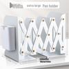 Retractable Bookend with Pen Holder - Foldable Desktop Bookshelf and Divider
