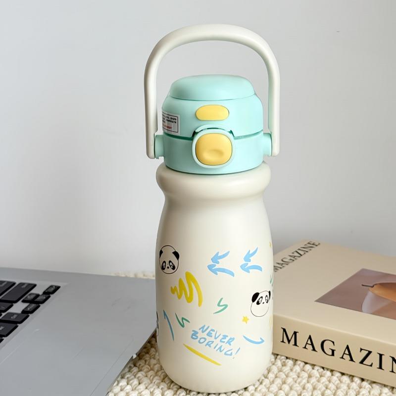 

Милые детские термобутылки для девочек и мальчиков, из нержавеющей стали 316, с двойной питьевой трубочкой, термокружка для школы, улицы, термо 500ml