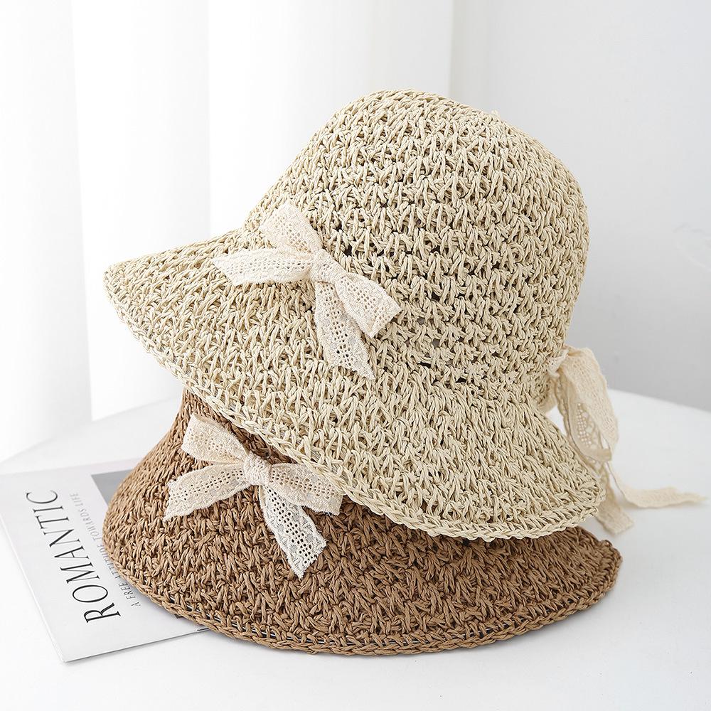 Summer Hats For Women Bucket Hat Wide Brim With Bow 2025 New Seaside Beach Holiday Outdoor Sun Hat Female Casual Bob Caps New