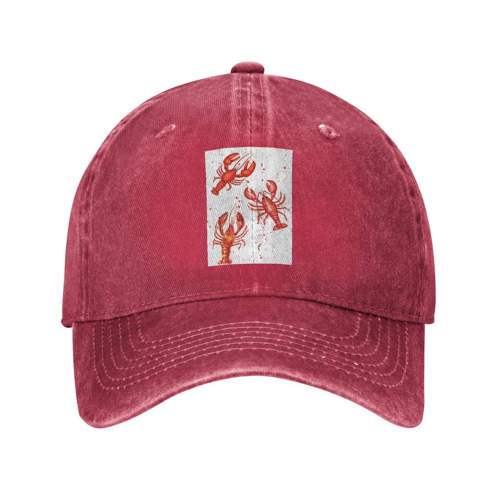 Lobsters And Lobster Seafood Festival Denim Fabric Cap Casual Baseball Caps Adjustable Hat Summer Unisex Baseball Hats