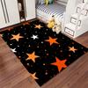 Starry Black Carpet with Orange and White Stars Decorative Rug Suitable for use as an anti-slip for living room bedroom sofas