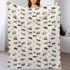 Ants Carrying Snacks Throw Blanket Machine Washable Soft Warm Blanket
