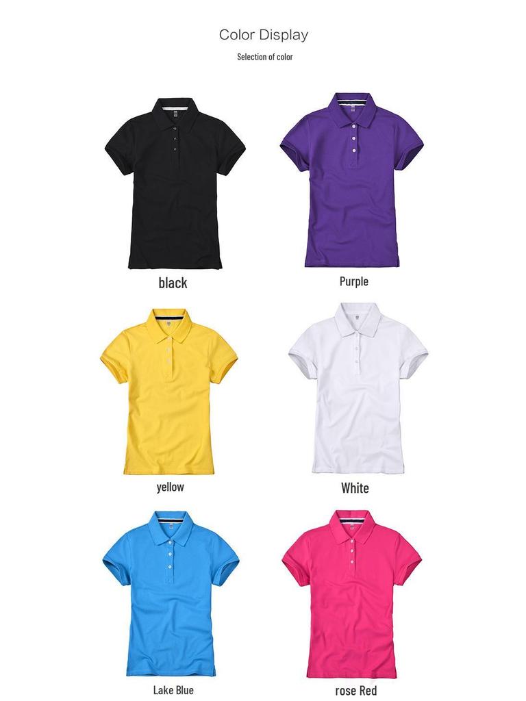 Korean Style Women's Slim Fit Short Sleeve Polo Shirt