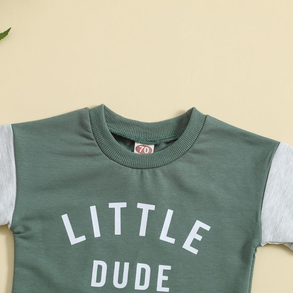 Summer Children's Wear Crewneck Letter-printed Top Solid Color Shorts Two-piece Set