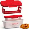 2pcs Batter Shaker Bowl with Lid,Coating Tray,No Mess Plastic Handmade Coating Solution for Fried Chicken, Fish, Onion Rings, Veggies,Easy Clean