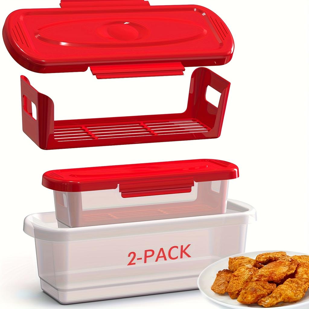 2pcs Batter Shaker Bowl with Lid,Coating Tray,No Mess Plastic Handmade Coating Solution for Fried Chicken, Fish, Onion Rings, Veggies,Easy Clean