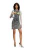 Diesel Mini Dress A166330SLBB L Black X Ivory 900A Women's D-BUXT-Q1