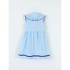 Toddler And Little Kids College Style Collared Lace Bow Sleeveless Children'S Dress Woven Cotton Summer Dress