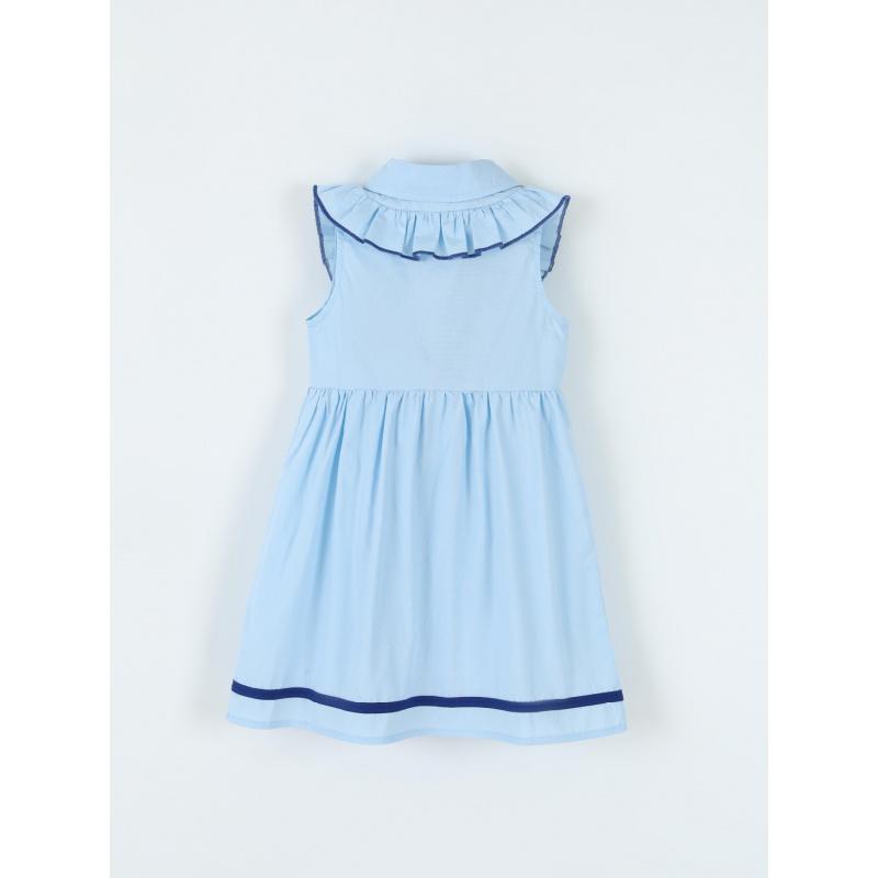 Toddler And Little Kids College Style Collared Lace Bow Sleeveless Children'S Dress Woven Cotton Summer Dress