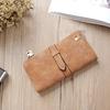 Solid Drawstring Nubuck Leather Zipper Long Women Wallet Phone Bag  Wallets Designer Purse Card Holder Clutch