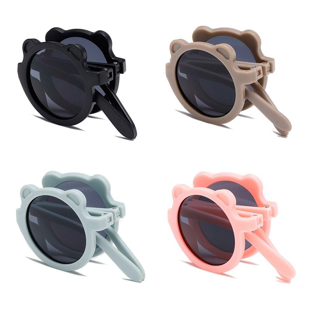 Foldable Kids Bear Sun Glasses Sun Protection Baby Glasses Children's Sunglasses  for Outdoor Play