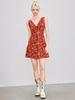 Floral V-Neck Short Dress - Fresh & Elegant Style for Women