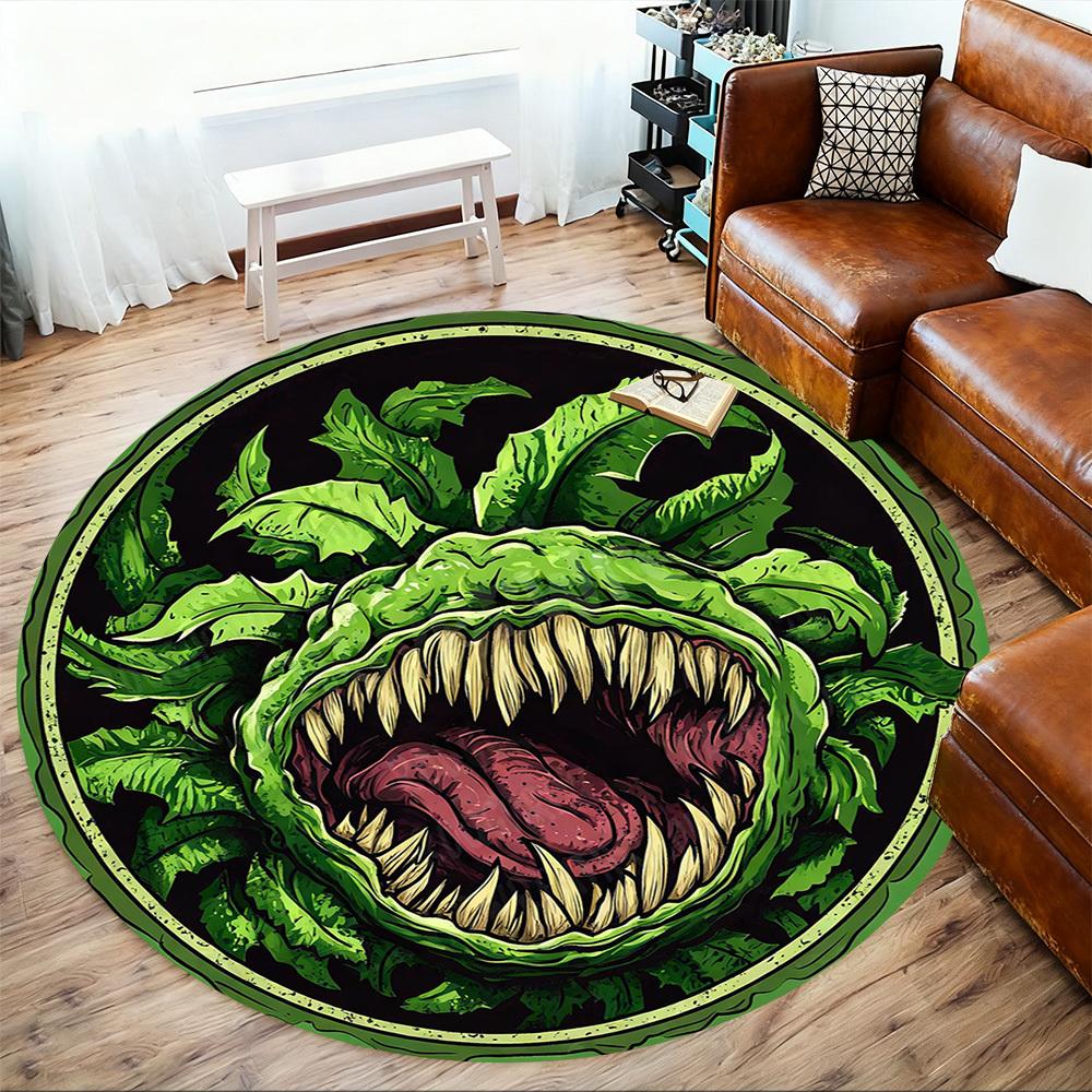 1PC plant monster Office Round Area Rug, Under Office Chairs Bedroom Living Room Home Decor, Carpet for Office -1110160