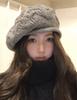 Solid Color Wool Beret Korean Crochet Casual Versatile Bud Hat Women'S Autumn And Winter British Retro Knitted Wool Hat