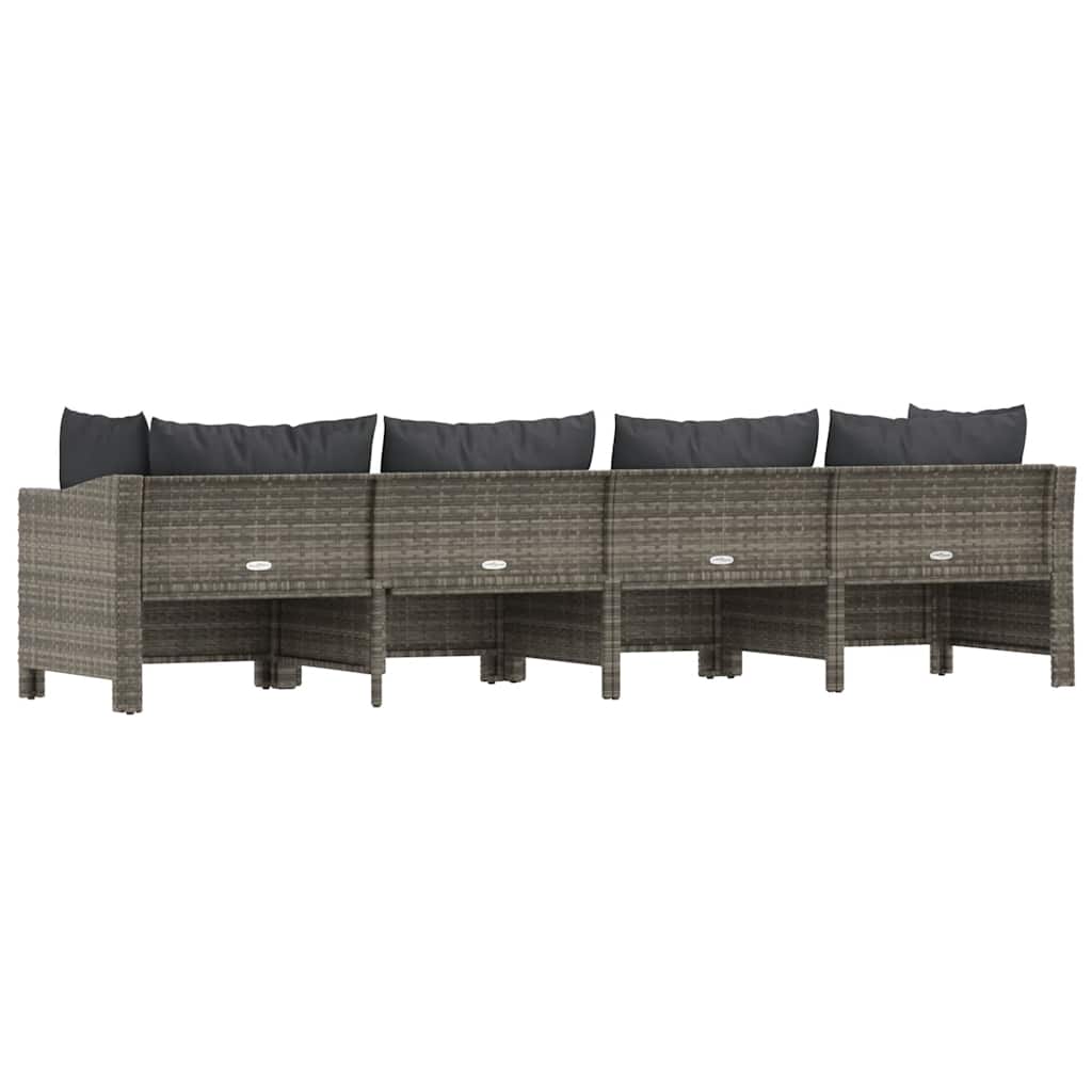 Vidaxl 4-Cz. Garden Lounge Set, Cushions, Grey PE Rattan
