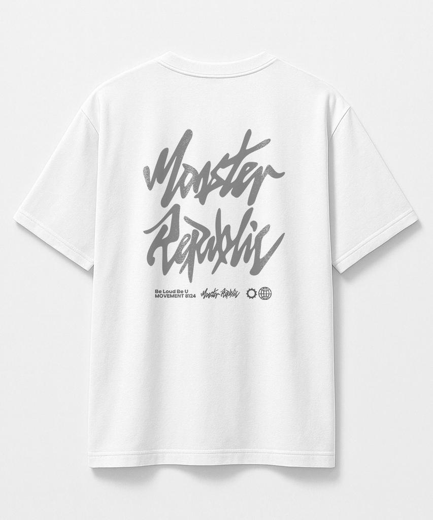MONSTER REPUBLIC Authentic Logo Light Grey T-Shirt White_8124