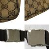 Used 9539 GG Canvas Waist Bag 146304 7929 Calfskin Brown Waist Pouch Shoulder Bag with Embossed Logo Beige Men's from
