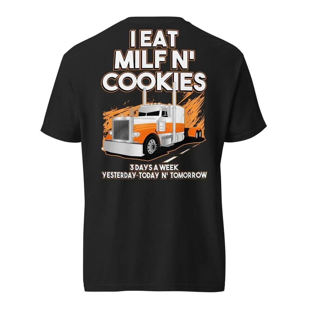 Funny Trucker MILF N Cookies T-Shirt Semi Truck unisex graphic tee