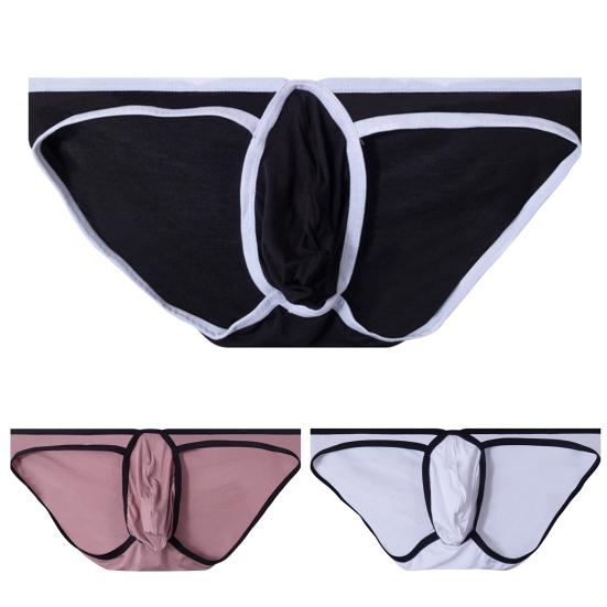 Men Underpants Color Matching Low Waist 3D U Convex Close Fit Modal Stretch