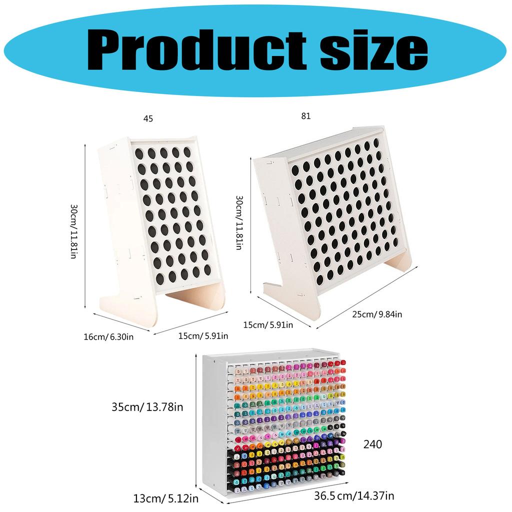 45/81 Slots Marker Holders Tilted Marker Storage Holders Art Marker Storage Rack Easy To Use For Artists Designers