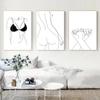 Nordic Style Love Body Quote Poster Minimalist Wall Art Pictures Girl Home Decorative Canvas Painting Abstract Line Room Decor