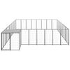 VidaXL Chenil Noir 25,41 m² Acier Enclos pour Chiots Cage Chiens Extérieur 3082229