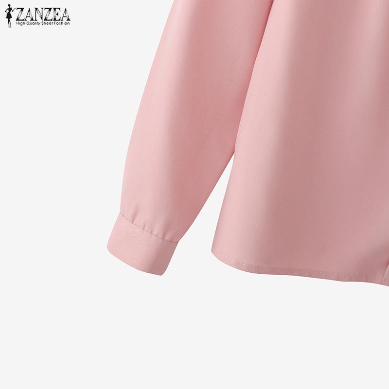 ZANZEA Women Casual V-Neck Loose Long Sleeve Blouse