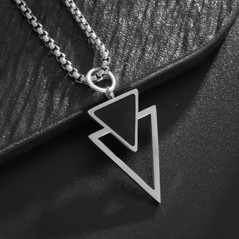 

Популярный кулон из нержавеющей стали в виде перевернутого треугольника, цепочка змеиная кость