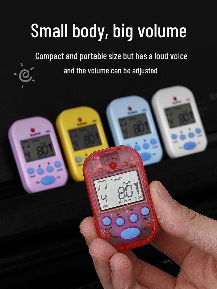 Rechargeable M50 Mini Universal Metronome for Piano, Guitar, Violin, and Guzheng Rhythm.