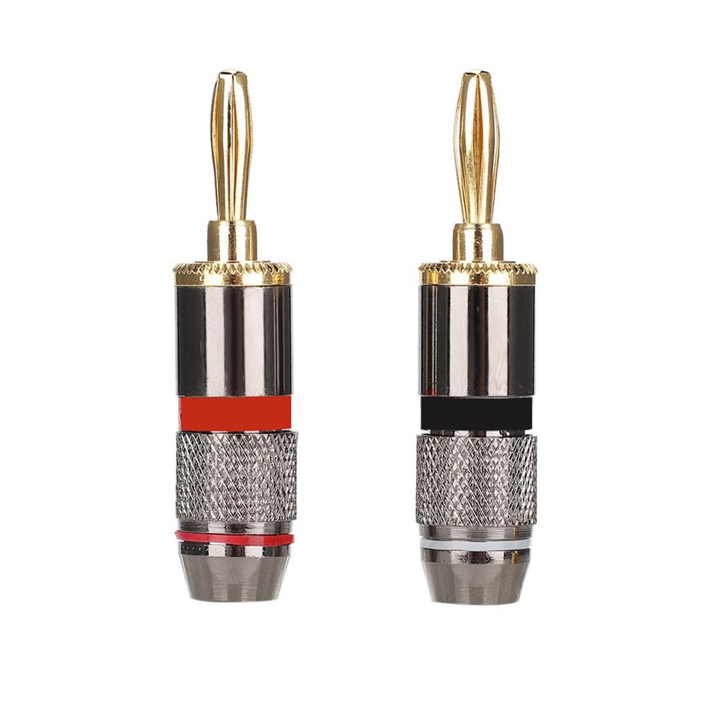 24K Gold plated Pure Copper Banana Head Plug Audio Speaker Cable Connector