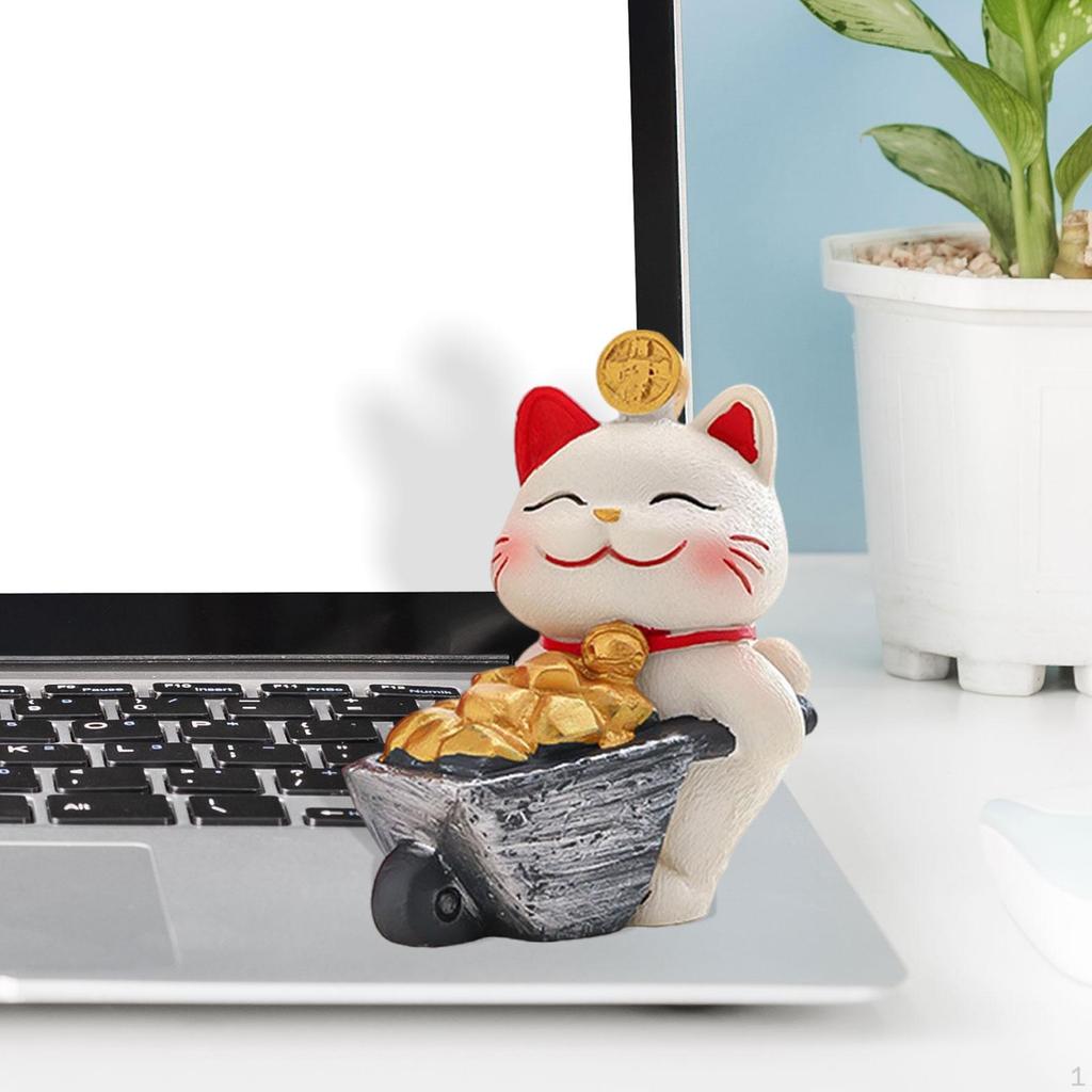 Lucky Cat Decoration, Cartoon Animal Sculpture for Party Gift and Entryway Display