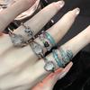 Niche Design Moonstone Cold Wind Dark Personality Gemstone Open Ring Advanced Sense Index Finger Ring Female