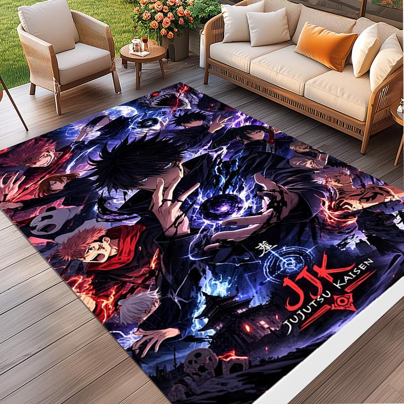 Jujutsu Kaisen Print Rug, Washable Floor Carpet, For Entryway Dorm Laundry Room Office Study, Home Decor Birthday Christmas Gift