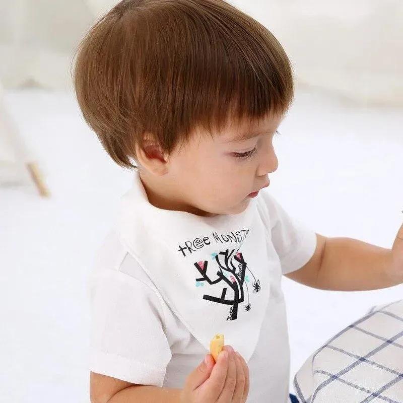 Trojúhelníkové opakovaně použitelné bryndáčky pro miminka omyvatelná tkanina na odříhnutí Chlapci Dívčí bryndáčky s šátkem Baberos Babador bryndáčky s šátkem pro novorozence