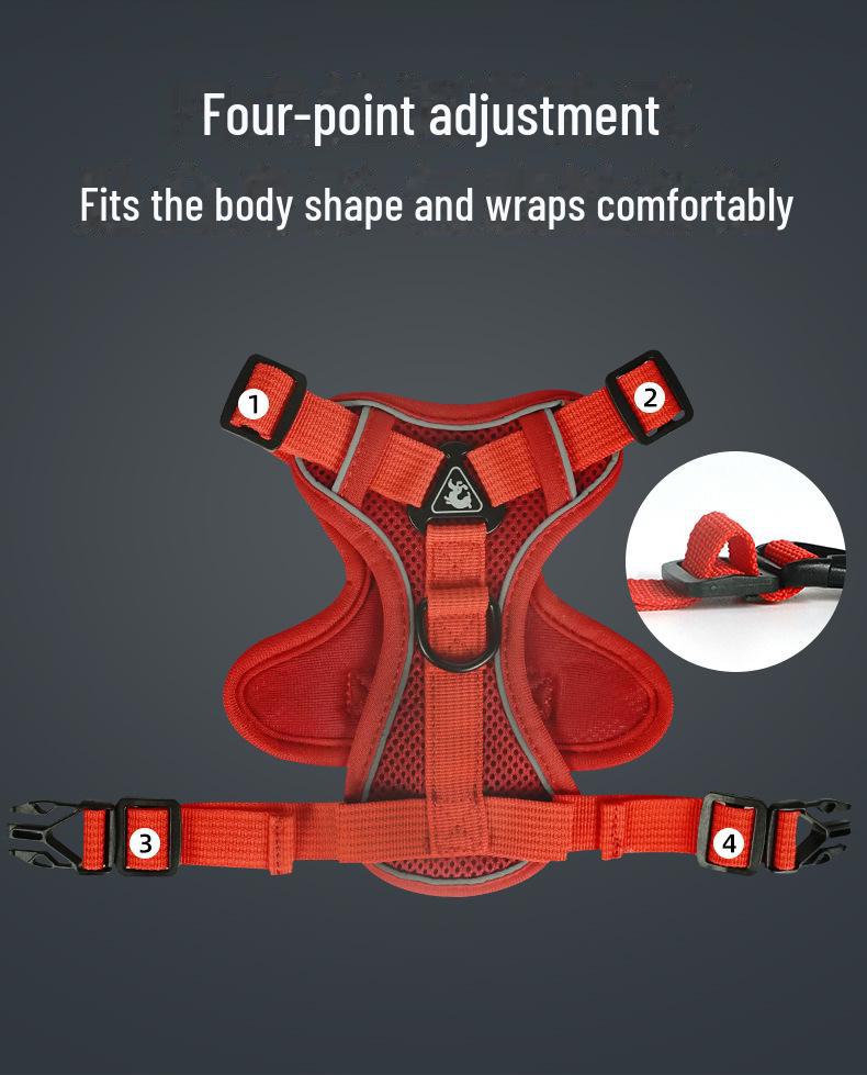 Adjustable Anti-Breakaway Pet Harness and Leash Set for Dogs and Cats