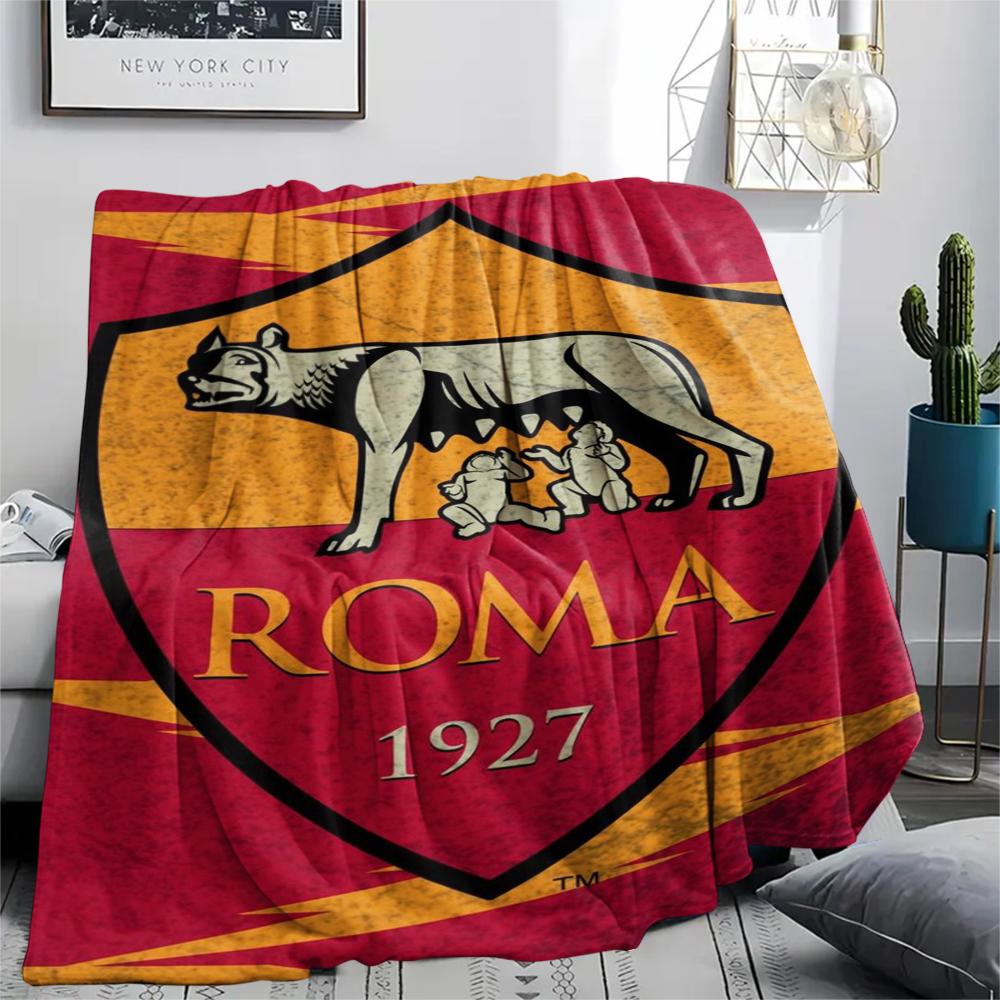 1pc A.S Roma Print Flannel Blanket, High Quality Comfortable for All Seasons, Home Decor, Warmth and Comfort, Perfect for Christmas Gifts01