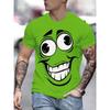 Men's Summer Plus Size Comfortable Casual 3D Unique Expression Printed T-shirt- Soft Medium Stretch Polyester Fabric Summer Mens Relaxed Fit Clothing