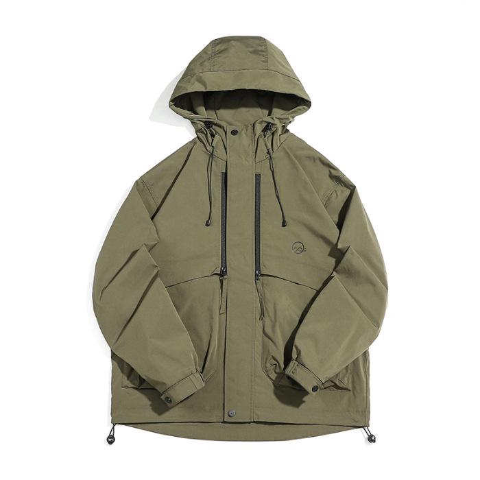 

Черная куртка для активного отдыха Мужская куртка с капюшоном Trend Brand Большой размер Свободная куртка Tooling Trend 4XL зелёный