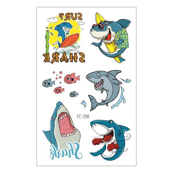 Waterproof Children's Pirate Shark Tattoo Stickers - Birthday Party & Cartoon Design