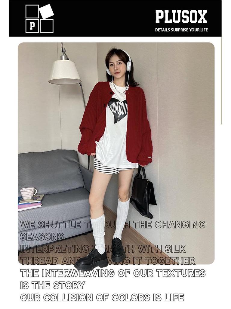 Plusox Women's Beige Cotton Over-the-Knee Warm Socks - Autumn/Winter Collection