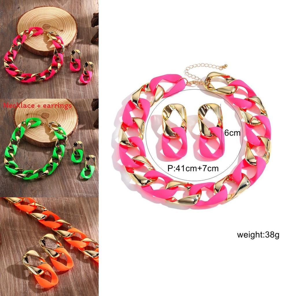 Trendy European Style Jewelry Set Featuring Flower Pattern And Geometric Design For Girls