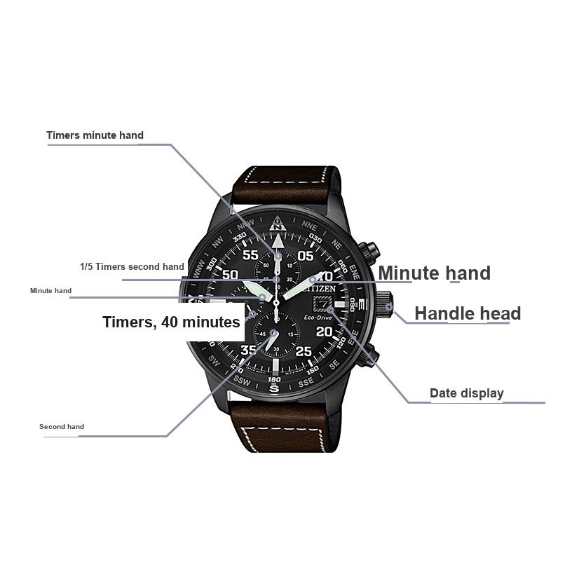 Citizen Eco-Drive Series Hollow Luminous Waterproof Quartz Movement Leather Strap Watch Men watches Black CA0695-17E