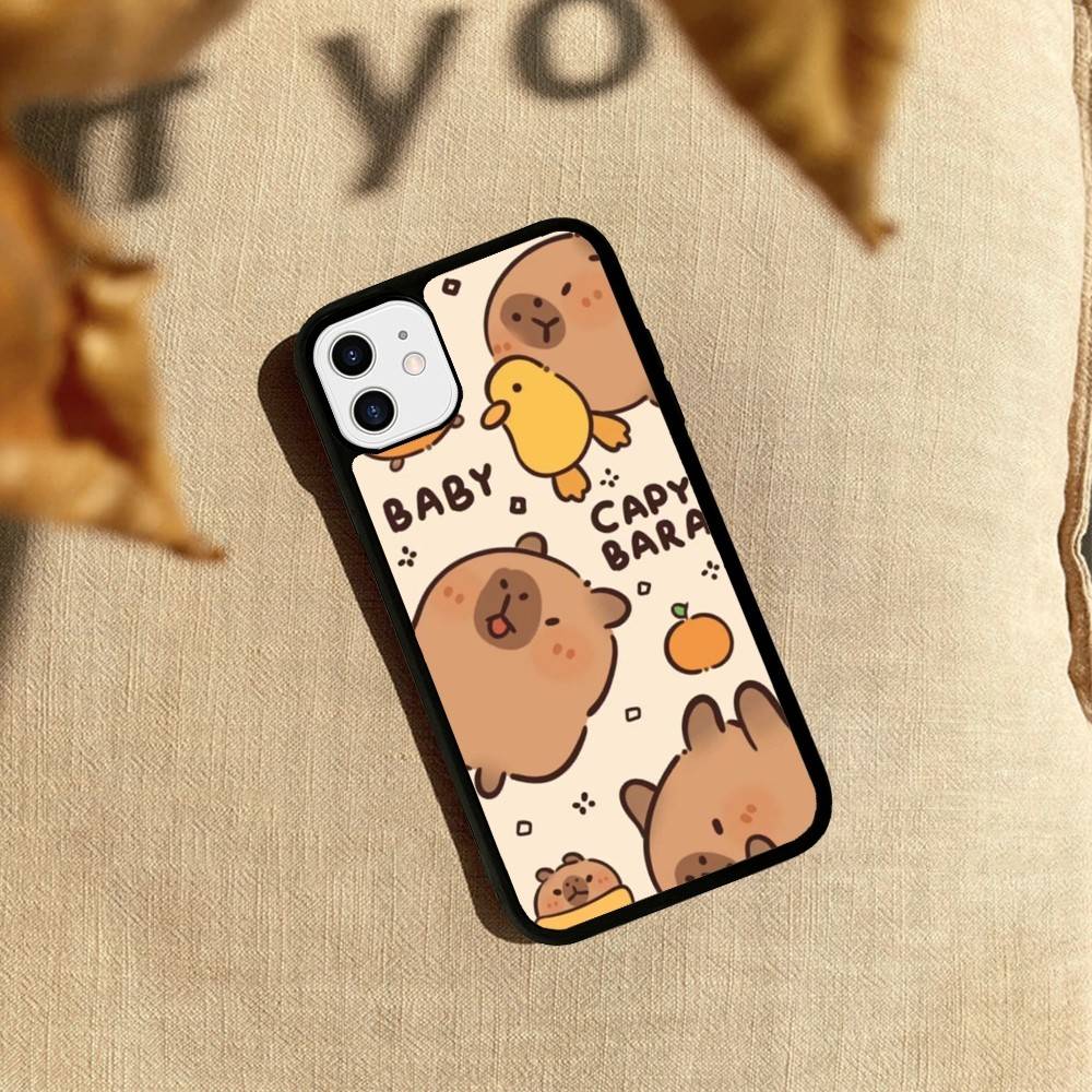 Cartoon Capybara Phone Case For IPhone 17 Pro 16 Plus 16 Pro Max 15 14 13 12 11 PC+TPU Back Cover