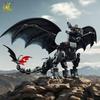 HUIQIBAO 1026PCS MOC Black dragon Monster Building Blocks movie series animals model assembly Bricks Toy set for children gift