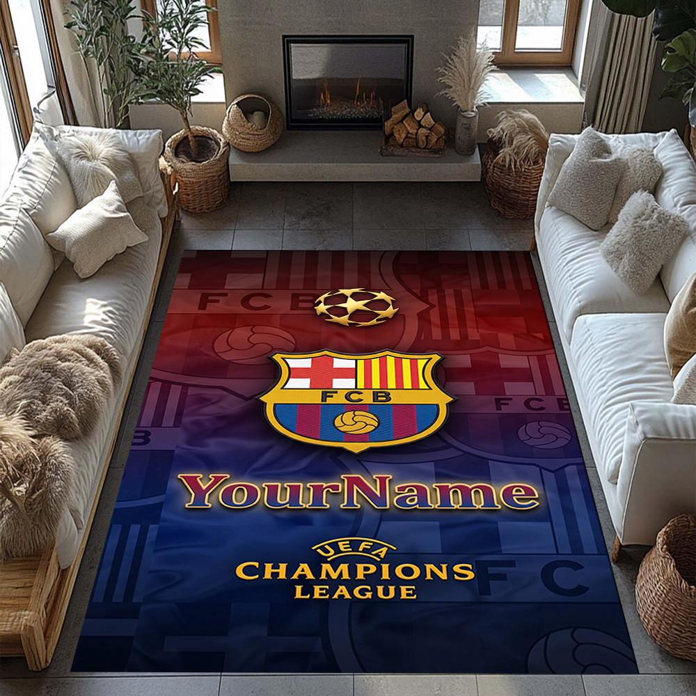 Fc Barcelona Personalized Name Carpet Suitable for Dining Room Outdoor Game Room Hallway Antislip Carpet Decorate Offices Spiritual Gift