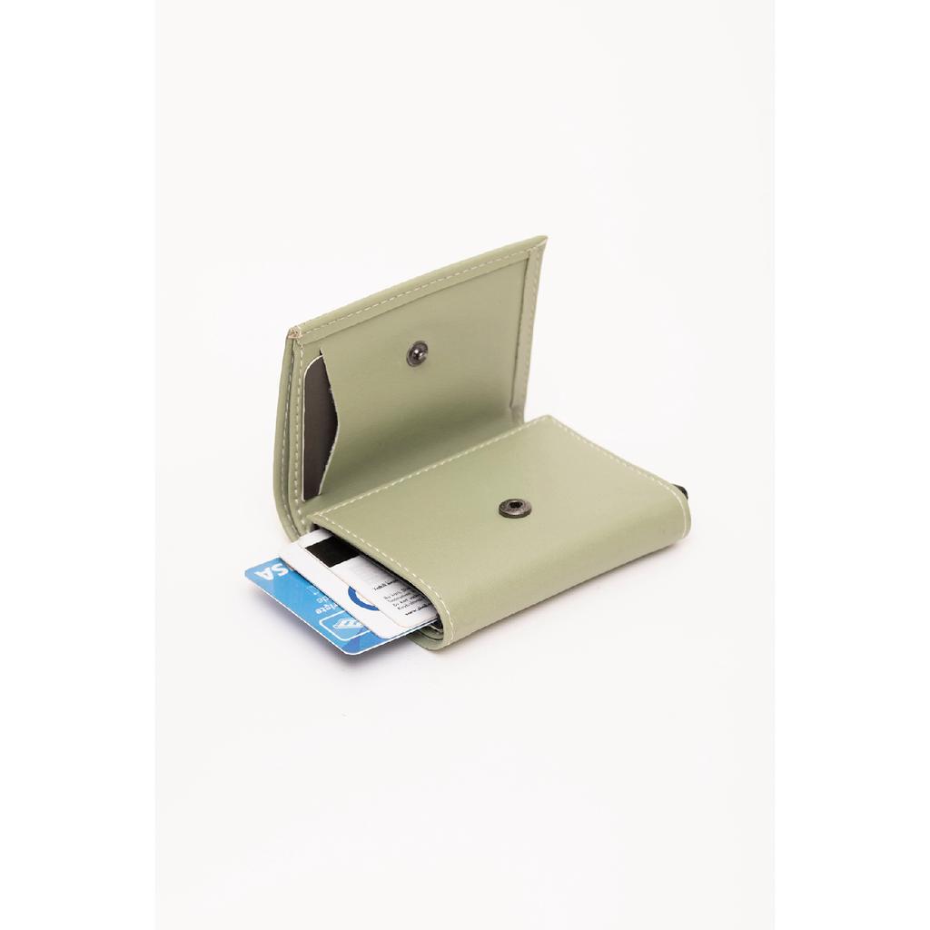 Schwarze Shk69-Geldbörse aus Kunstleder mit Papiergeldfach, automatischem Schiebemechanismus, Vordertasche und Kartenhalter